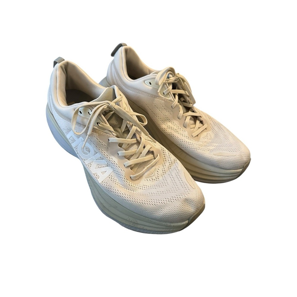 HOKA One One Shoes Men's Bondi 8 Everyday Running Shoes Size US 14D Cream #S32-8 - Picture 3 of 14